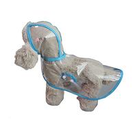 Waterproof And Fashionable Transparent Raincoat for Pets Small And Medium Sized Dog Two Legged Cat(Blue,L)