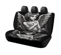 Waterproof Angel Portrait Style Car Seat Cover Scratchproof Rear Seat Protector Universal Fit Bench Backseat Covers for Suvs Trucks Sedans Vans Pet Dog for Owners & Outdoor Enthusiasts Friendly