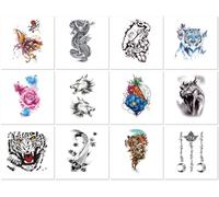 Waterproof Animal Tiger Half-Sleeve Temporary Tattoo Transfer Sticker 210 * 148mm A123