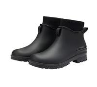 Waterproof Ankle Boots Women, Women'S Rain Boots, Slip-On Wellies With Cozy Lining, Rear Pull Tab And Rugged Treaded Outsole, Comfortable Footwear For Rainy Days, Cold Weather And Casual Outings