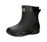 Waterproof Ankle Wellington Boots for Women UK Non-Slip Unisex Welly Shoes Easier On & Off Short Chelsea Outdoor Mucker Large Sizes Comfortable Unisex's Wellies (Black, 7)