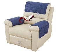 Waterproof Armchair Arm Cover 1 2 3 Seater Headrest Cover for Recliner Chair Anti-Slip Armchair Slipcover with Pockets Organiser Sofa Chair Arm Protector F for Dog, Cat, Pets (Navy Blue,1 Seat 3 pc)