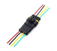 Waterproof Automotive Electrical Connector With 10cm 22awg Wire, Copper Contacts For Car Truck Motorcycle, Sealed Male Female, 1 To 6 Pin Options, Black(4)