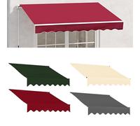 Waterproof Awning Fabric, Pre-Sewn UV Protective Replacement Canopy Material for Patio & Balcony, Premium Quality in Green/Red/Grey/Beige, 2-7m (Red, 8.2x6.5ft)
