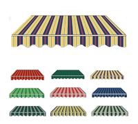 Waterproof Awning Fabric Replacement 3x2.5m & 2x1.5m Yellow Stripe Sunshade Canopy with Valance for Balcony & Patio Outdoor Awning Cover UV Protection 7x2m