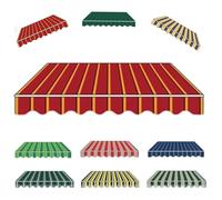 Waterproof Awning Fabric Replacement 3x2.5m & 4x2m, UV-Resistant Polyester Canopy Material for Patio, Deck, Balcony - Red, Durable Sunshade Covering