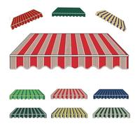 Waterproof Awning Replacement Fabric 4.6x3.4m, Sunshade Canopy Material, Durable Polyester for Patio, Deck, Balcony - Red Stripe Awning Cover 3x2.5m, 4x2m