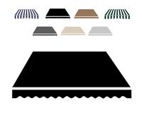 Waterproof Awning Replacement Fabric Canopy Cover - Sunshade for Yard & Deck, 2.0m to 5.0m Sizes, Black 500x300cm, Durable Outdoor Shelter (Fabric Only)