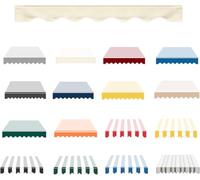 Waterproof Awning Valance Fabric 4m 3m, Replacement Awning Valance UV-resistant, Sun Protection for RV Awnings, Outdoor Replacement Scalloped Fabric Strip,Beige,B250xH20cm