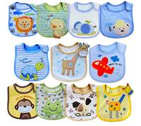 Waterproof Baby Bib Teething Feeding Bib, multi-coloured, 3-24 mesi (Confezione da 11)