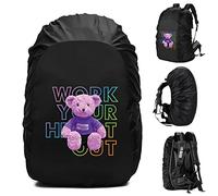 Waterproof Backpack Rain Cover, Rucksack Cover Waterproof Snowproof Backpack Rain Cover for for Hiking, Camping, Traveling, Outdoor Activities (Bear Work Out, 60L)