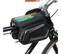 Waterproof Bag, Touchscreen Front Beam & Saddle Bag for Mountain Biking, Phone Holder Bag for Cycling Outdoor Adventures(Black)