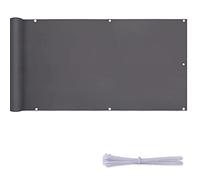 Waterproof Balcony - Dark Gray Windbreaker 9.5 x 0.8m Includes Nylon Cable Ties Perfect Outdoor Protection for Patios and Balconies.