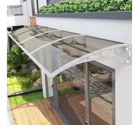 Waterproof Balcony Door Awning 39x98 in - Durable Exterior Window Awnings with Plastic Steel Bracket Kit, Brown Panel for Deck & Backyard, Easy Installation Awning Parts