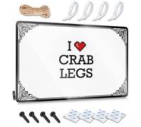 Waterproof Balcony Posters - I Love Crab Legs Essentials Rustic Wall Hanging(20X30CM)