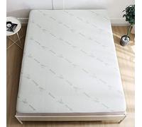Waterproof Bamboo Mattress Protector Superking, Extra Deep Fitted Skirt 38 cm Noiseless Hypoallergenic Fully Elasticated Mattress Topper (Super King 180 x 200 cm)