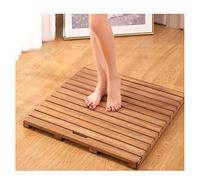 Waterproof Bamboo Shower Mat Customizable Wooden Bath Mat 40x60cm (16x24in) Ideal for Home Bathroom Outdoor Showers & Duck Board Flooring