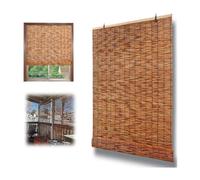 Waterproof Bamboo Venetian BlindsEasy Install Outdoor Roller Shades for Garden & Kitchen Sunshade 110x300 cm Perfect for Window Covering Various