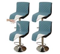 Waterproof Bar Stool Covers 2 4 6 Pcs, Bar Stool Covers Round for Dining Chairs, Counter Height Bar Stool Cover with Elastic Band Light Blue set of 4