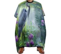 Waterproof Barber Cape, Biding Time Great Blue Heron, Barber Haircut Capes Unisex Hairdressing Cape for Women Hairdresser Coloring