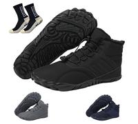 Waterproof Barefoot Shoes Winter Women Men, Barefoot Shoes Lined Winter Boots Minimalist Trail Running Shoes (H,42)