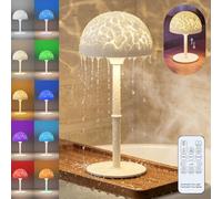 Waterproof Bathroom Lamp, Height Adjustable Shower Lamp with 7 Color Ocean Wave Projector, Rechargeable Shower Light with Touch & Remote Control, Cordless Light for Shower, Bathroom [Energy Class A]