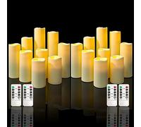 Waterproof Battery Flameless led Candles: Led Operated Plastics Candles Remote Control Cycling 24 Hours Timer, 2 Set of 9 D2.2 x H4 5" 6" 7" 8" 9" Outdoor Flicker Candles for Home Wedding Decor