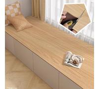 Waterproof Bay Window Cushion Cover, Non-Slip Rubber Backed Protector Pad for Kitchen, Wood Grain Windowsill Mat, Decorative Ledge Edge Protector,100x15cm/39x6inch