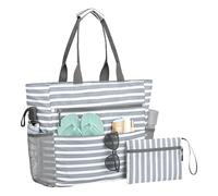 Waterproof Beach Bag For Women With Wet Pocket & Zip - Large Tote For Travel, Pool, Gym, Holiday - Durable Sandproof Carryall For Daily Use
