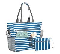Waterproof Beach Bag For Women With Wet Pocket & Zip - Large Tote For Travel, Pool, Gym, Holiday - Durable Sandproof Carryall For Daily Use