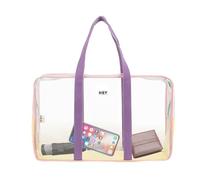 Waterproof Beach Bag -PVC Transparent Shoulder Bag, Durable Splash Resistant Build, Reinforced Handles | Clear Tote Organizer for Beach Gear Wet Clothes Towels Swim