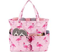 Waterproof Beach Tote Pool Bags for Women Ladies Extra Large Gym Tote Carry On Bag With Wet Compartment for Weekender Travel, Flamingo-pink, XL