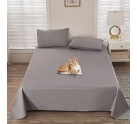 Waterproof Bedspread, Breathable Bed Sheet, Brushed Microfibre + TPU Double Bed Throw, Scratch-Resistant Washable Protective Blanket, Blanket Protection for Dogs, Cats, Children (Grey, 200 x 230 cm)