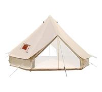Waterproof Bell Tent with 2 Doors And Zipped in Groundsheet 4 Season Cotton Breathable Family Luxury Glamping Tent,4M