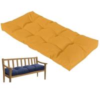 Waterproof Bench Cushion for Indoor Outdoor - 90x60cm 120 150 100 200cm - Non Slip Seat Pad for 2 3 4 Seater Bay Garden Patio Swing & Porch Furniture (Yellow)