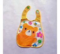 Waterproof Bib Baby Eat Disposable Bib Eva Gown Baby Bib Orange Bear