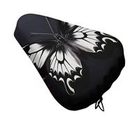 Waterproof Bicycle Seat Cover, Universal Bike Saddle Covers with Elastic, Black White Butterfly Bike Seat Cover Durable Rain Dust Protection for Road Mountain Bicycle