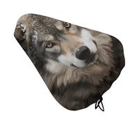 Waterproof Bicycle Seat Cover, Universal Bike Saddle Covers with Elastic, Lmage of Wolf in The Snow Bike Seat Cover Durable Rain Dust Protection for Road Mountain Bicycle
