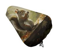 Waterproof Bicycle Seat Cover, Universal Bike Saddle Covers with Elastic, Squirrel Eats Nuts-png Bike Seat Cover Durable Rain Dust Protection for Road Mountain Bicycle
