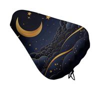 Waterproof Bicycle Seat Cover, Universal Bike Saddle Covers with Elastic, There Are Stars And Moon on It Bike Seat Cover Durable Rain Dust Protection for Road Mountain Bicycle