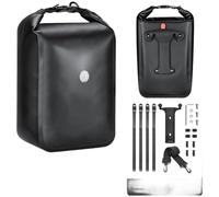 Waterproof Bike Bag, 10L Quick Release Fork Bag Fully Waterproof PVC Storage Easy Install No Drill for Mountain Road E-Bike Cycling(1 Set Black)