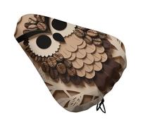Waterproof Bike Seat Cover - Coffee Bean Owl Print Oxford Fabric Bicycle Saddle Cover with Drawstring for Rain & UV Protection, Universal Fit for Mountain, Road, City Bike Seats
