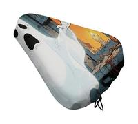 Waterproof Bike Seat Cover - Halloween Ghost Oxford Fabric Bicycle Saddle Cover with Drawstring for Rain & UV Protection, Universal Fit for Mountain, Road, City Bike Seats