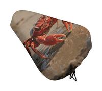 Waterproof Bike Seat Cover - Red Crab Oxford Fabric Bicycle Saddle Cover with Drawstring for Rain & UV Protection, Universal Fit for Mountain, Road, City Bike Seats