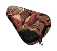 Waterproof Bike Seat Cover - Red Dragon Oxford Fabric Bicycle Saddle Cover with Drawstring for Rain & UV Protection, Universal Fit for Mountain, Road, City Bike Seats