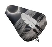 Waterproof Bike Seat Cover - Total Solar Eclipse Oxford Fabric Bicycle Saddle Cover with Drawstring for Rain & UV Protection, Universal Fit for Mountain, Road, City Bike Seats
