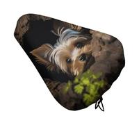 Waterproof Bike Seat Cover Universal Fit - A Little Yorkshire Terrier Bicycle Seat Protector with Elastic Drawstring, Non-Slip Design Bike Seats Rain Cushion for Men/Women, Indoor/Outdoor Cycling