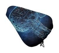 Waterproof Bike Seat Cover Universal Fit - Artificial Intelligence Brain Bicycle Seat Protector with Elastic Drawstring, Non-Slip Design Bike Seats Rain Cushion for Men/Women, Indoor/Outdoor Cycling