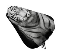 Waterproof Bike Seat Cover Universal Fit - Black and White Tiger Bicycle Seat Protector with Elastic Drawstring, Non-Slip Design Bike Seats Rain Cushion for Men/Women, Indoor/Outdoor Cycling