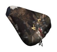 Waterproof Bike Seat Cover Universal Fit - North American Bald Eagle Bicycle Seat Protector with Elastic Drawstring, Non-Slip Design Bike Seats Rain Cushion for Men/Women, Indoor/Outdoor Cycling